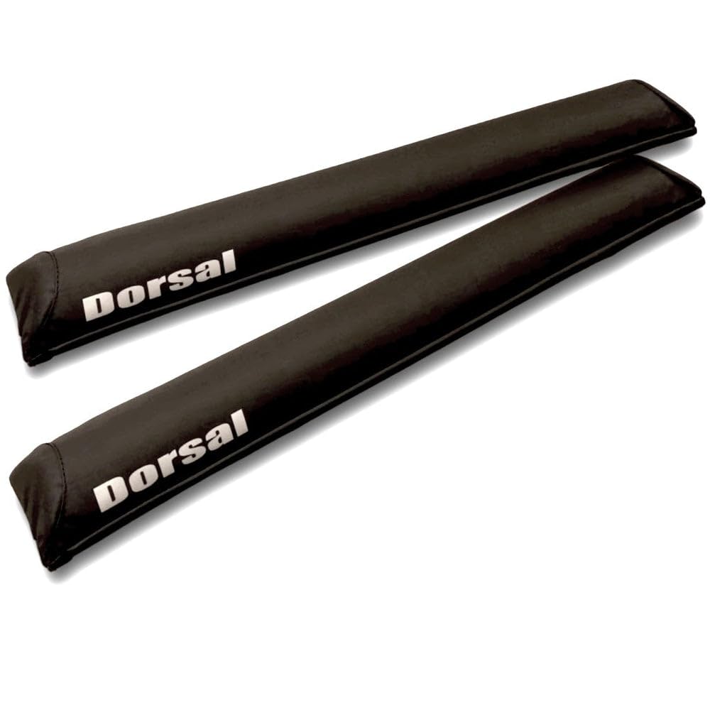 Dorsal Aero Roof Rack Pads - Sunguard (No Fade) for Factory and Wide Crossbars - Pack of 2 for Surfboards Kayaks Sups Snowboards PVC 34" Inch Black